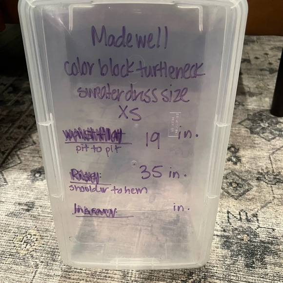 Madewell womens color block turtle neck sweater dress size XS - Picture 7 of 7